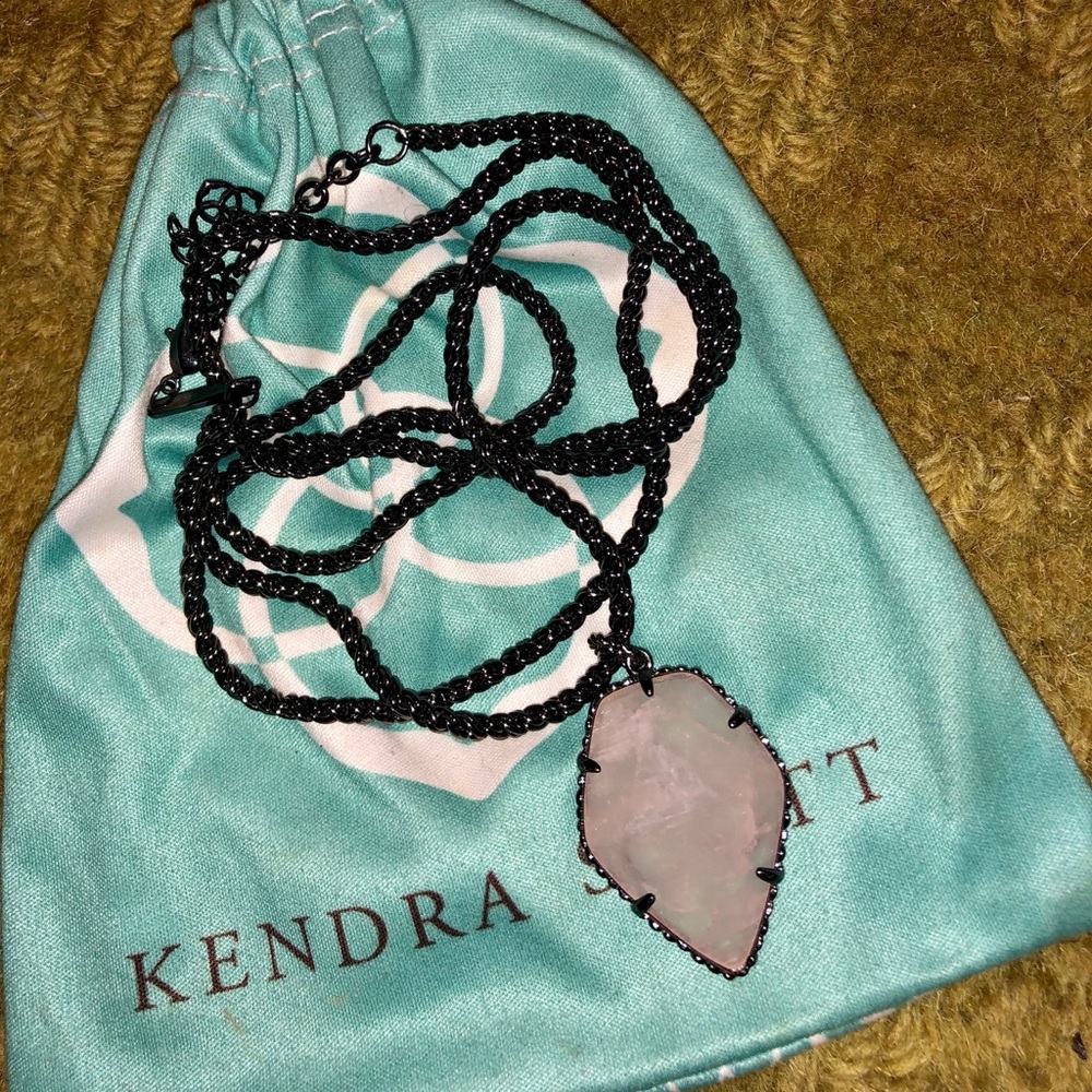 Kendra Scott Long necklace with rose stone
